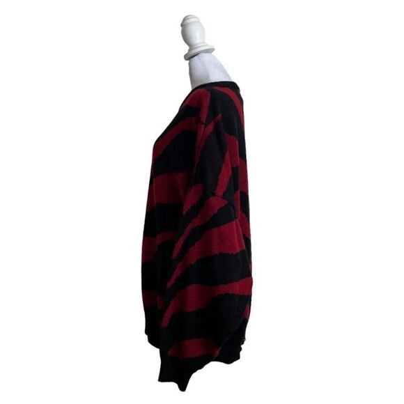 Kathy White Womens Vintage Chunky Pullover Sweater 90s Red Zebra Acrylic US 32W - Picture 9 of 9